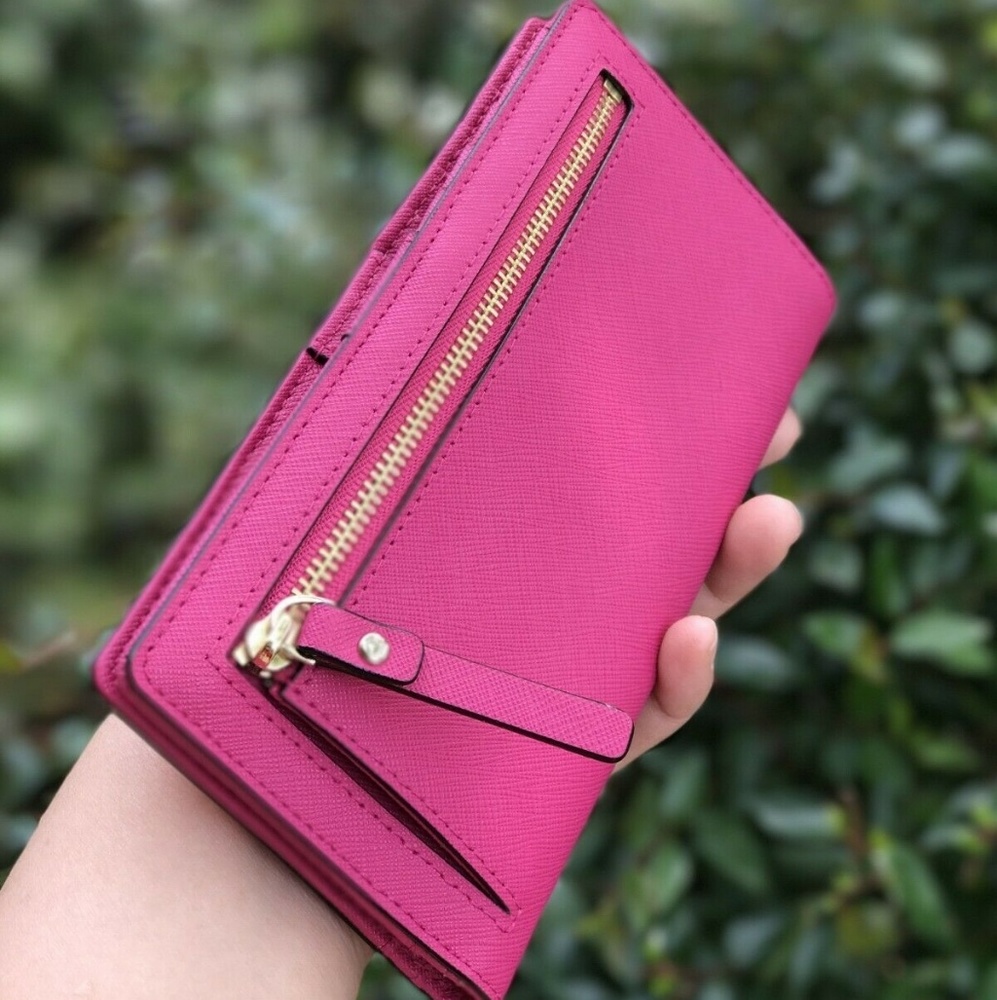 Kate Spade Leather Wallet Sweetheart Pink Wlru1601 - Picture 2 of 4